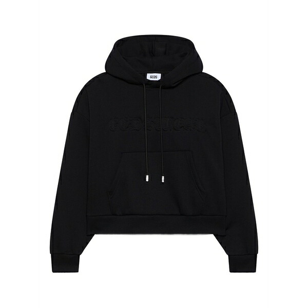 ジーシーディーエス レディース パーカー・スウェットシャツ アウター Embroidery-logo hoodie Black