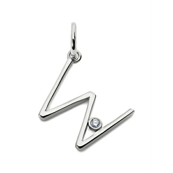 モニカヴィナダー レディース ネックレス・チョーカー・ペンダントトップ アクセサリー Initial w solitaire-diamond pendant Silver|asty