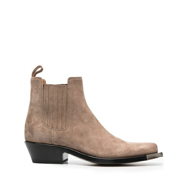 ブッテロ レディース ブーツ シューズ Square-toe suede ankle boots Neutrals|asty