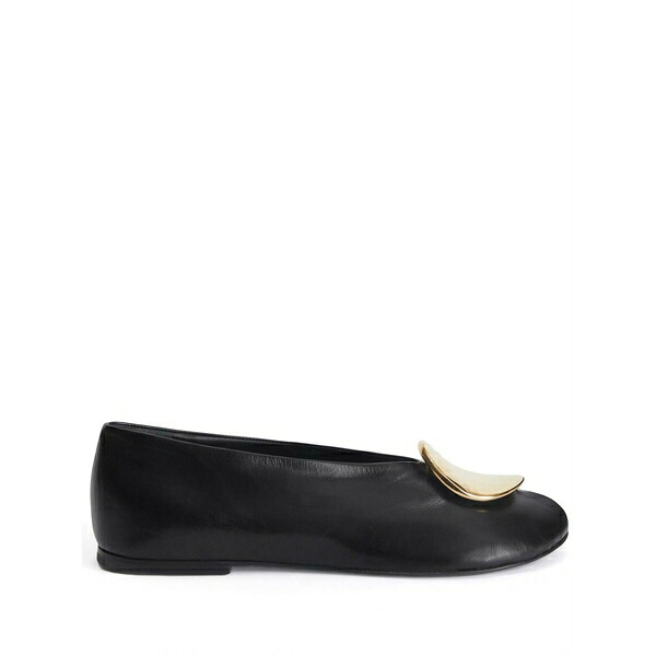 ジル・サンダー レディース サンダル シューズ Decorative-plaque ballerina shoes Black|asty