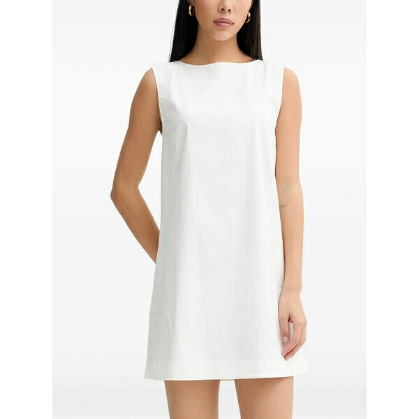 ブルーガール レディース ワンピース トップス Lace-panel sleeveless mini dress White｜asty