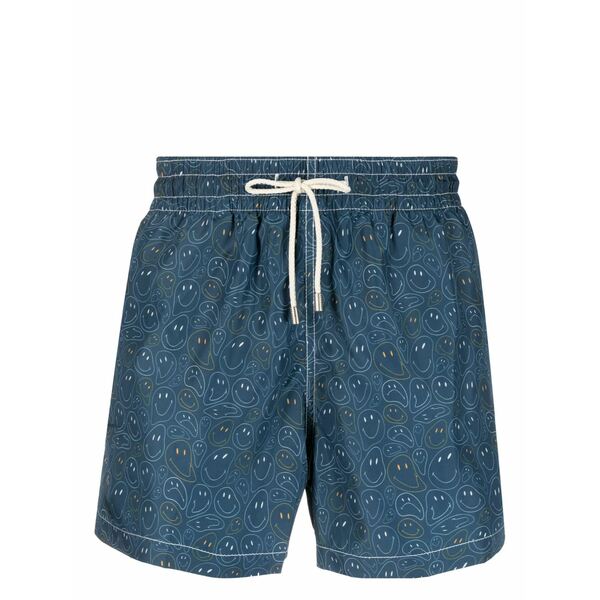 アレルス バルセロナ メンズ カジュアルパンツ ボトムス Smiley graphic-print swim shorts Blue｜asty