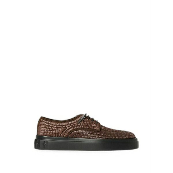 セサーレパシオッティ メンズ スリッポン・ローファー シューズ Venus woven-raffia derby shoes Brown｜asty