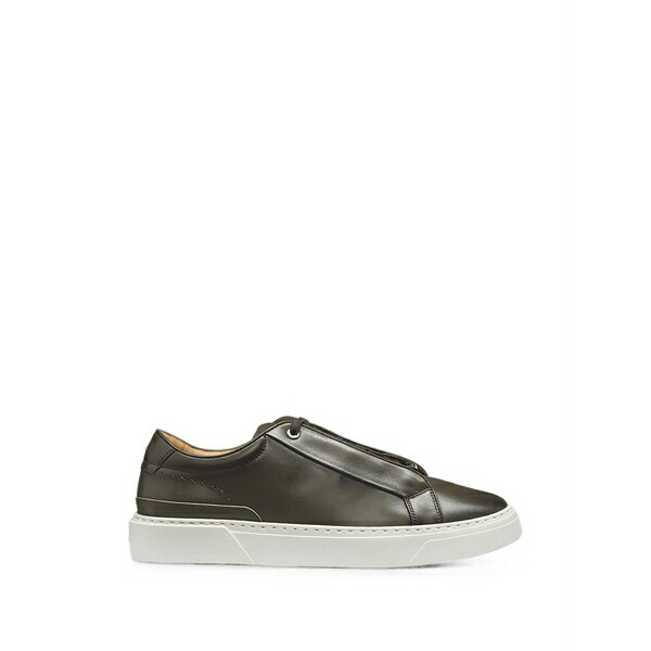 ボス メンズ スニーカー シューズ Leather sneakers Green|asty