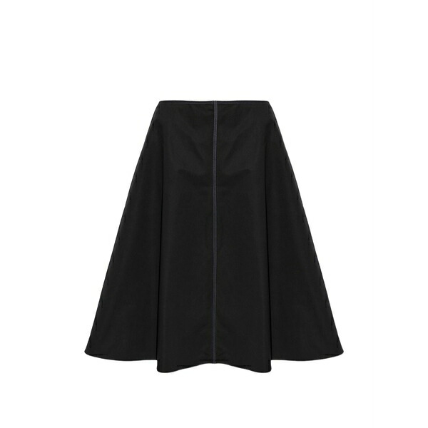マルニ レディース スカート ボトムス Contrast-stitch a-line midi skirt Black｜asty