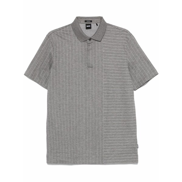 ボス メンズ ポロシャツ トップス Mixed-stripes polo shirt Grey｜asty