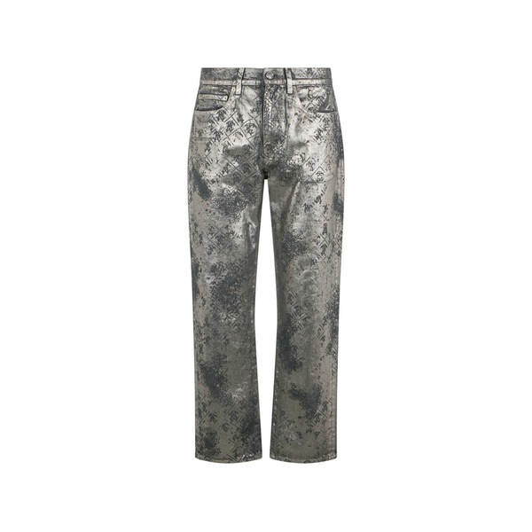 ロベルトカヴァリ メンズ カジュアルパンツ ボトムス Monogram-print trousers Grey｜asty