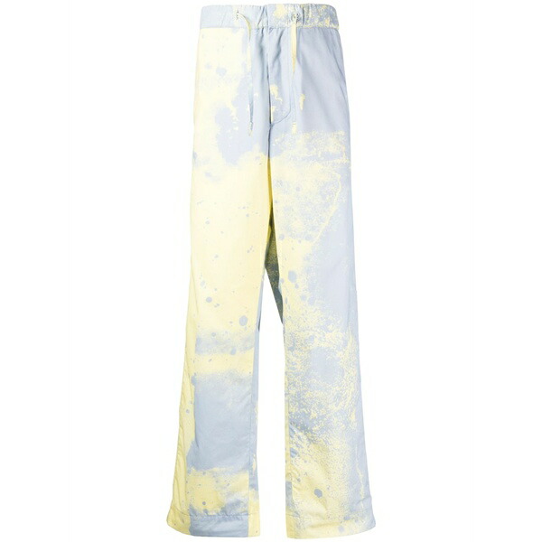 オーエーエムシー メンズ カジュアルパンツ ボトムス Spray-paint straight-leg trousers Yellow｜asty