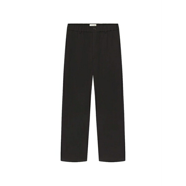 フレーム メンズ カジュアルパンツ ボトムス Relaxed cotton trousers Black｜asty