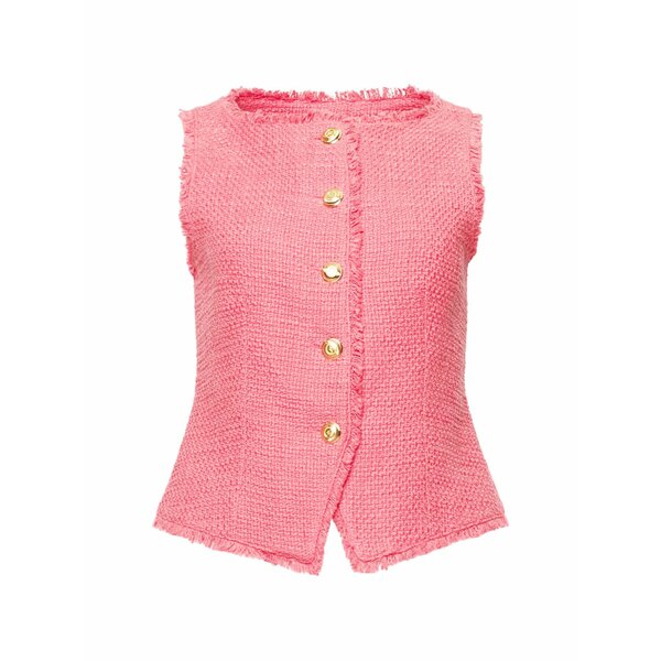 サンクアセプト レディース カットソー トップス Camen button boucl£ vest Pink|asty