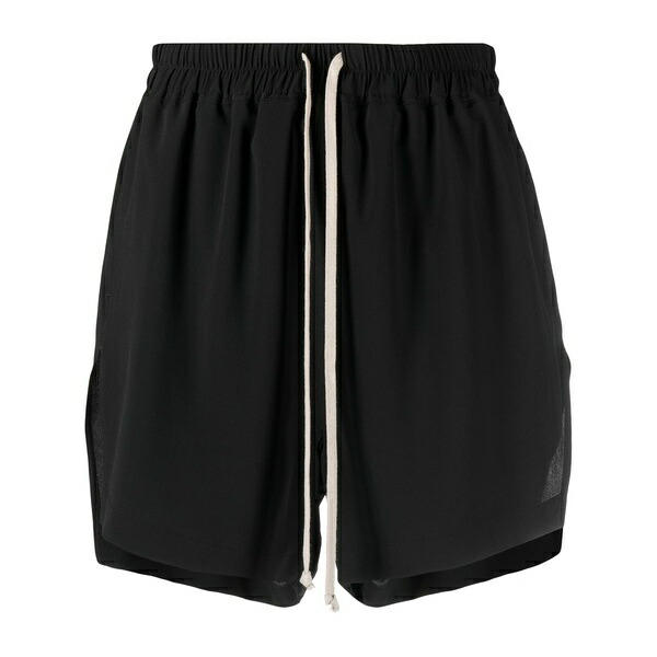 リックオウエンス レディース カジュアルパンツ ボトムス Wide-leg drawstring shorts Black|asty