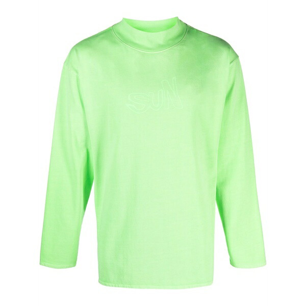 エアル メンズ パーカー・スウェットシャツ アウター Graphic-print cotton sweatshirt Green|asty