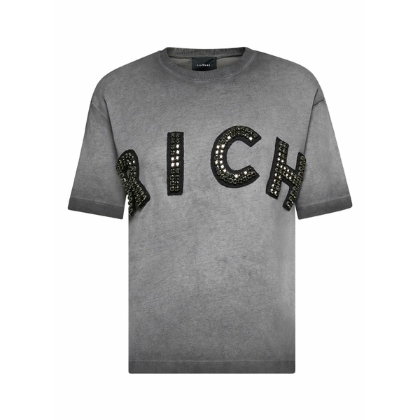 ジョン リッチモンド レディース Tシャツ トップス Embellished logo t-shirt Grey|asty