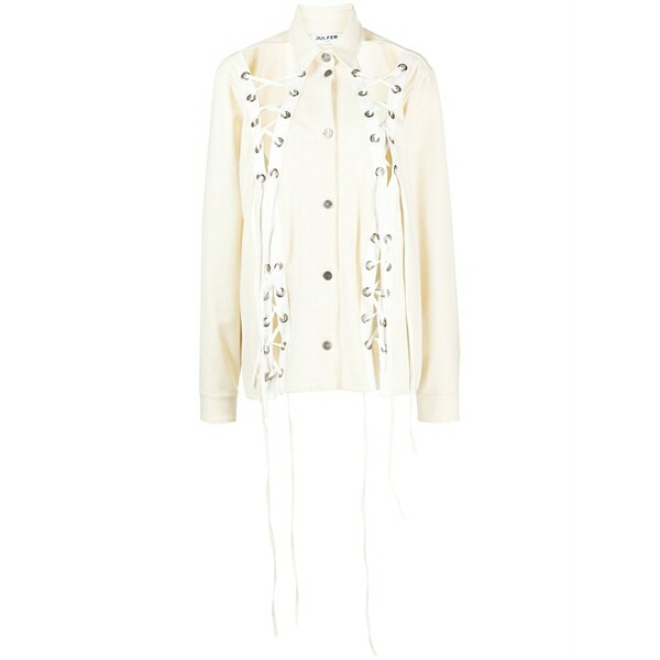 ジュルファー レディース ジャケット&ブルゾン アウター Alex lace-up wool jacket Neutrals|asty