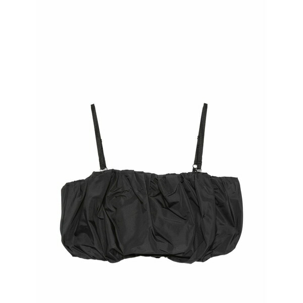 ジュン・ジー レディース シャツ トップス Gathered cropped top Black|asty