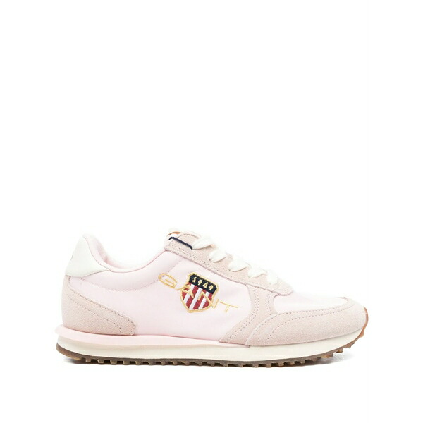 ガント レディース スニーカー シューズ Logo-embroidered sneakers Pink|asty