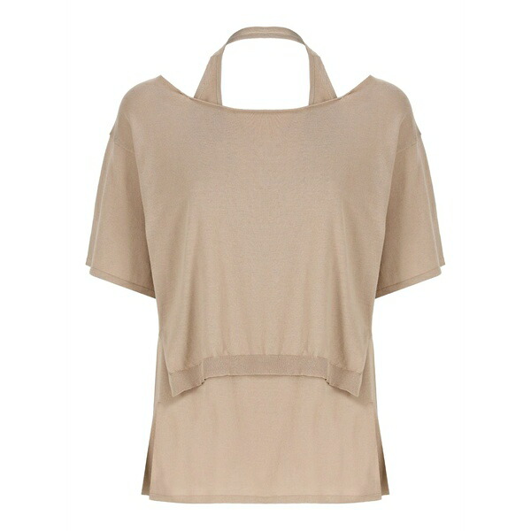 カングラ レディース Tシャツ トップス Cotton t-shirt Neutrals|asty