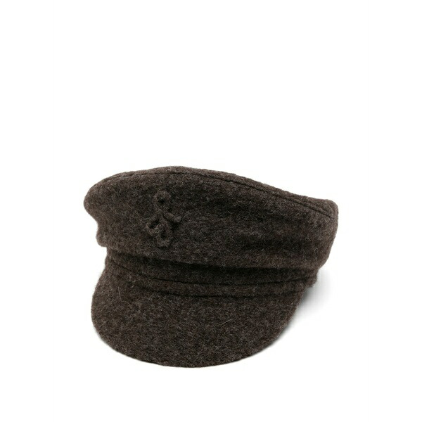 ラスランバジンスキー レディース 帽子 アクセサリー Logo-embroidered beret Brown|asty