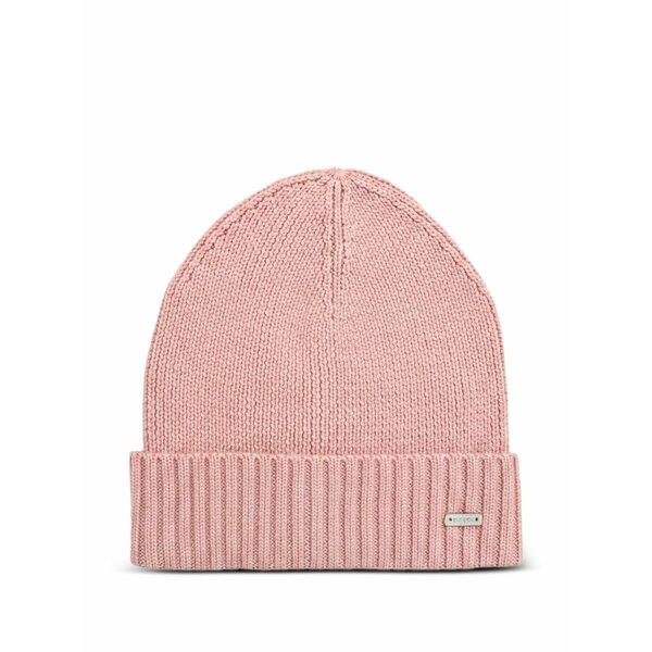 ジェオックス レディース 帽子 アクセサリー Ribbed logo beanie hat Pink|asty