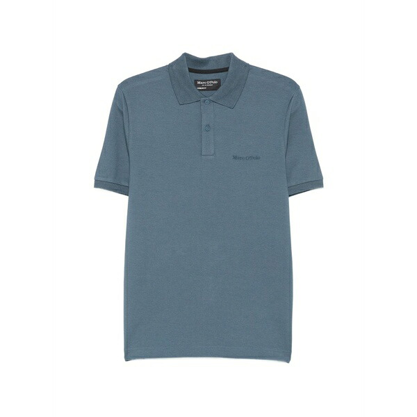 マルコポーロ メンズ ポロシャツ トップス Logo-embroidered polo shirt Blue|asty