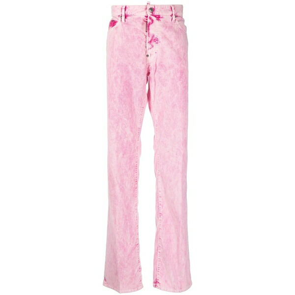 ディースクエアード メンズ カジュアルパンツ ボトムス Tie-dye print straight trousers Pink｜asty