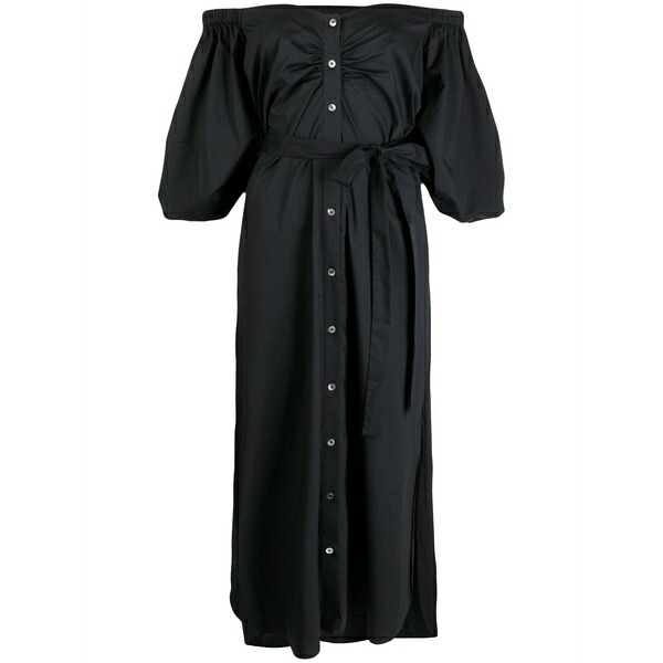 ステゥド レディース ワンピース トップス Reese off-shoulder stretch-cotton dress Black|asty