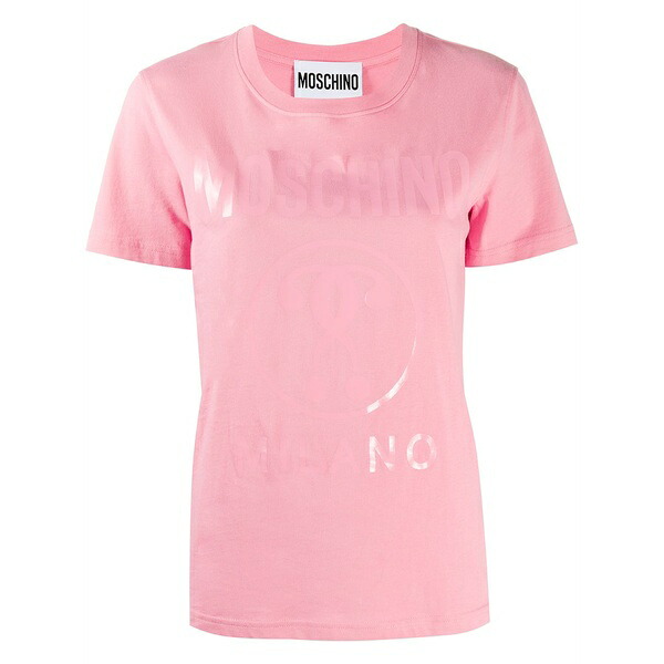 モスキーノ レディース Tシャツ トップス Logo-print t-shirt Pink｜asty