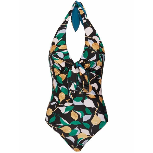 ラ・ダブル・ジェイ レディース ワンピース トップス Reversible halterneck swimsuit Black|asty
