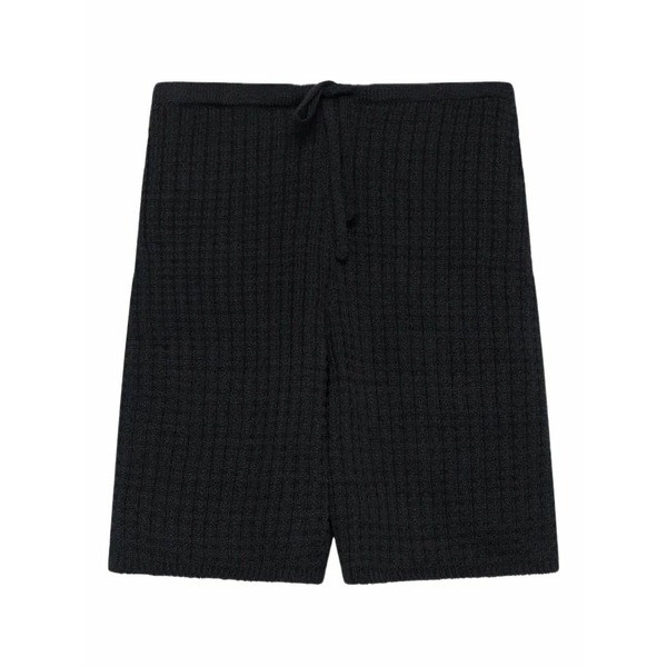 ザ・エルダー・ステーツマン メンズ カジュアルパンツ ボトムス Textured drawstring shorts Black｜asty