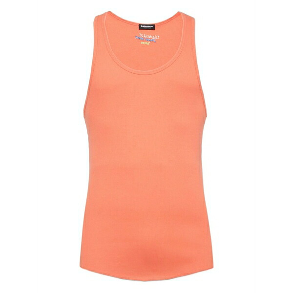 ディースクエアード メンズ カットソー トップス Ribbed tank top Orange｜asty