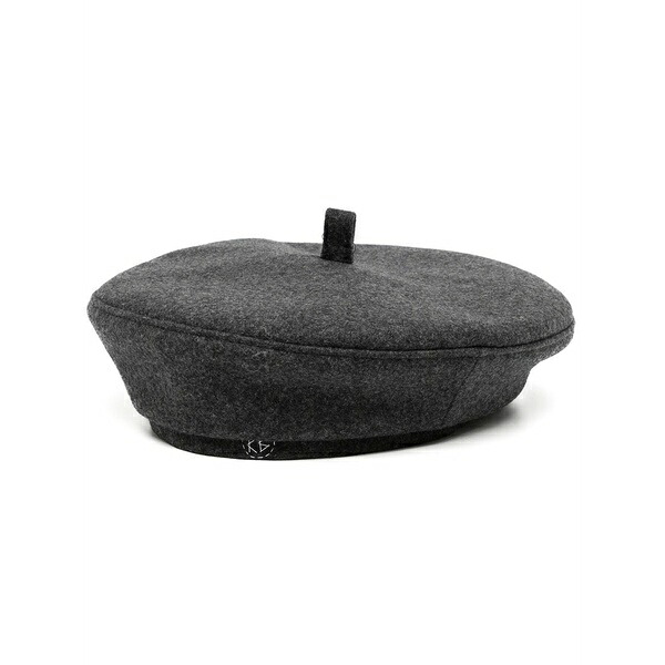 ラスランバジンスキー レディース 帽子 アクセサリー Embroidered-logo detail beret Grey|asty