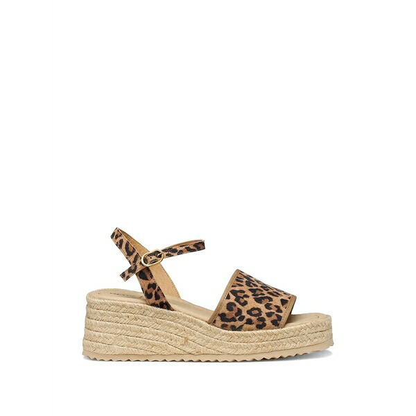 ジェオックス レディース サンダル シューズ Leopard-print wedge espadrilles Neutrals｜asty