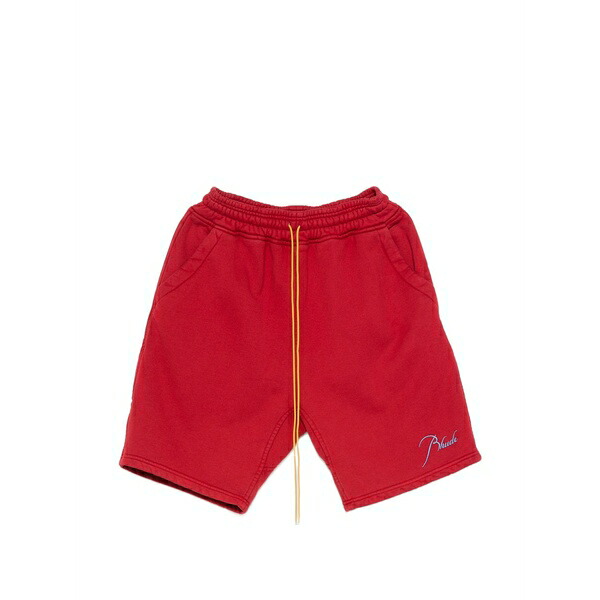 ルード メンズ カジュアルパンツ ボトムス Logo-embroidered drawstring shorts Red|asty