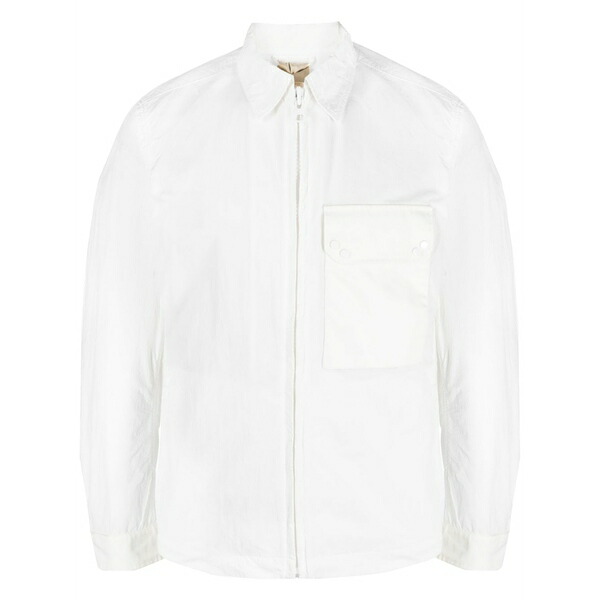 テンシー メンズ ジャケット＆ブルゾン アウター Pocket zip-up shirt jacket White｜asty