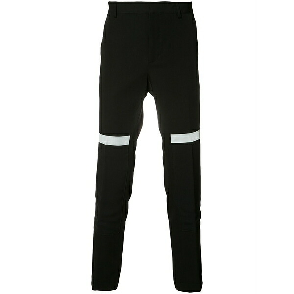 ランバン メンズ カジュアルパンツ ボトムス Contrast tailored trousers Black｜asty