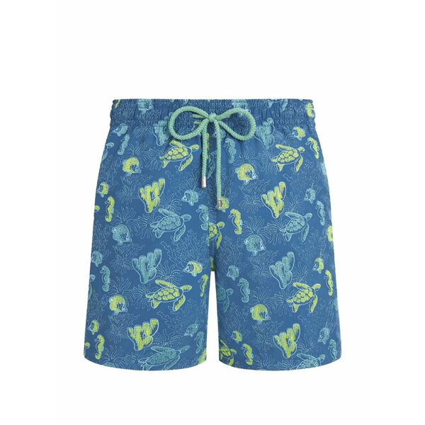 ヴィルブレクイン メンズ カジュアルパンツ ボトムス Embroidered drawstring swim shorts Blue｜asty