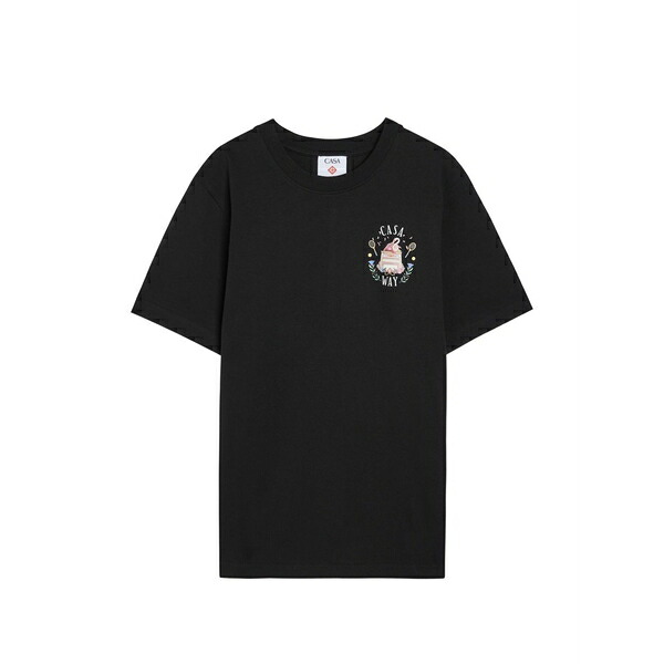 カサブランカ メンズ Tシャツ トップス Casa way graphic-print t-shirt Black｜asty