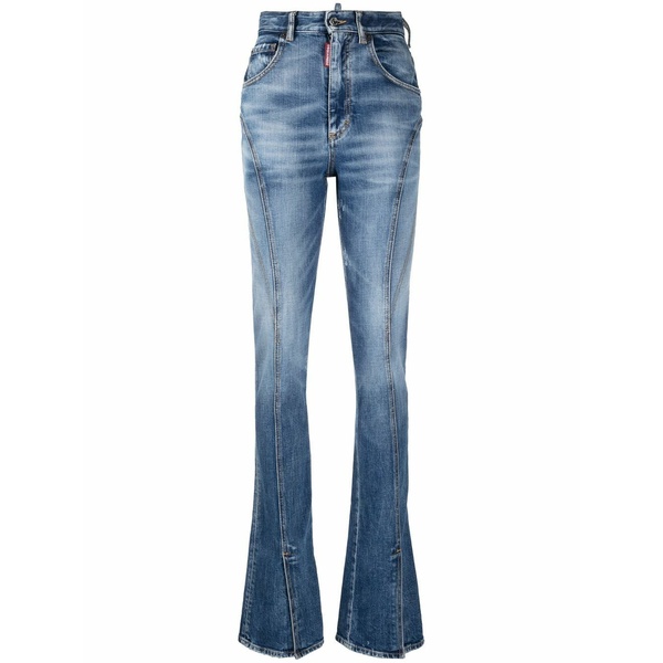 ディースクエアード レディース デニムパンツ ボトムス High-waisted flared jeans Blue|asty