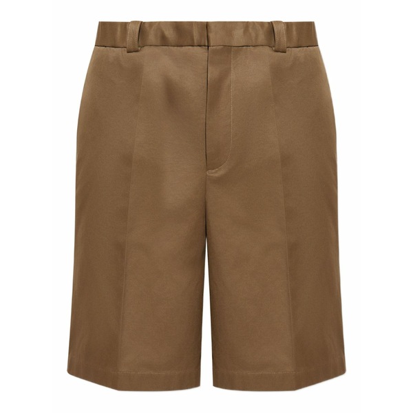 ジル・サンダー メンズ カジュアルパンツ ボトムス Pleated cotton shorts Brown｜asty