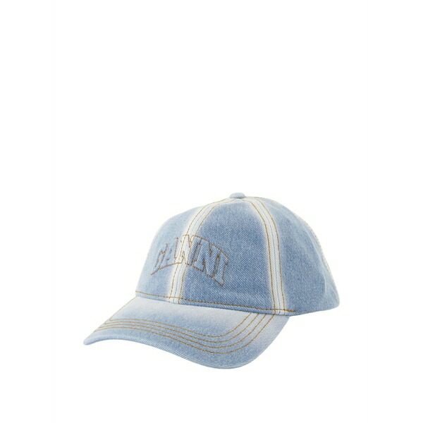 ガニー レディース 帽子 アクセサリー Logo-embroidered denim cap Blue｜asty