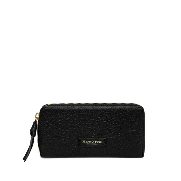 マルコポーロ レディース 財布 アクセサリー Pebbled leather wallet Black|asty