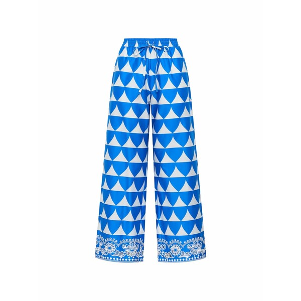 マリパルミ レディース カジュアルパンツ ボトムス Optical-print trousers Blue｜asty