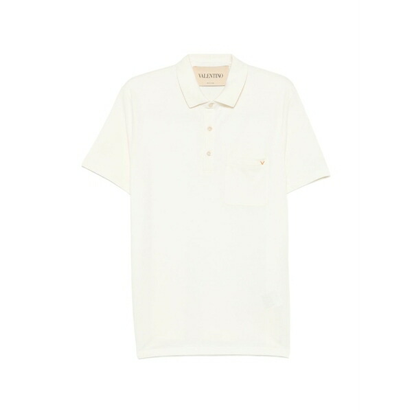 ヴァレンティノ ガラヴァーニ メンズ ポロシャツ トップス Vlogo-plaque pocket polo shirt Neutrals｜asty 115,900円