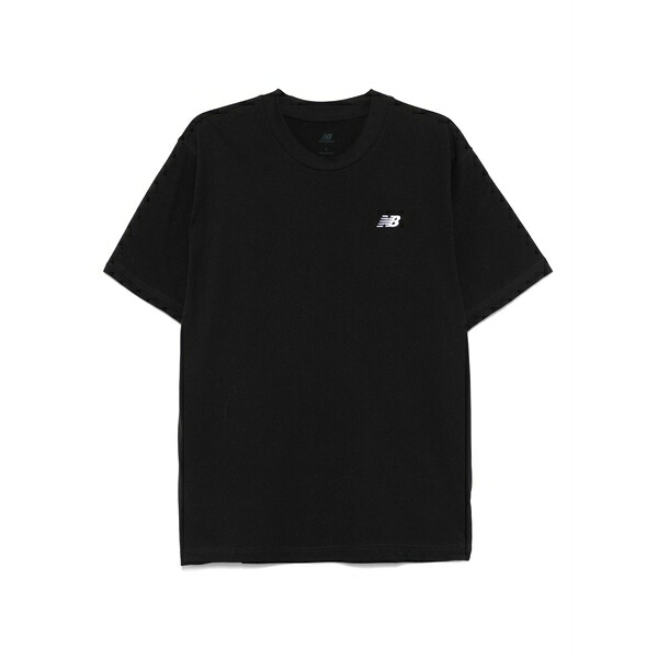ニューバランス メンズ Tシャツ トップス Logo-embroidered t-shirt Black|asty
