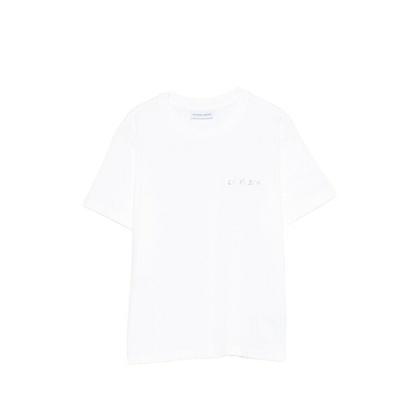 メゾンラビッシュ レディース Tシャツ トップス Lettering t-shirt White|asty