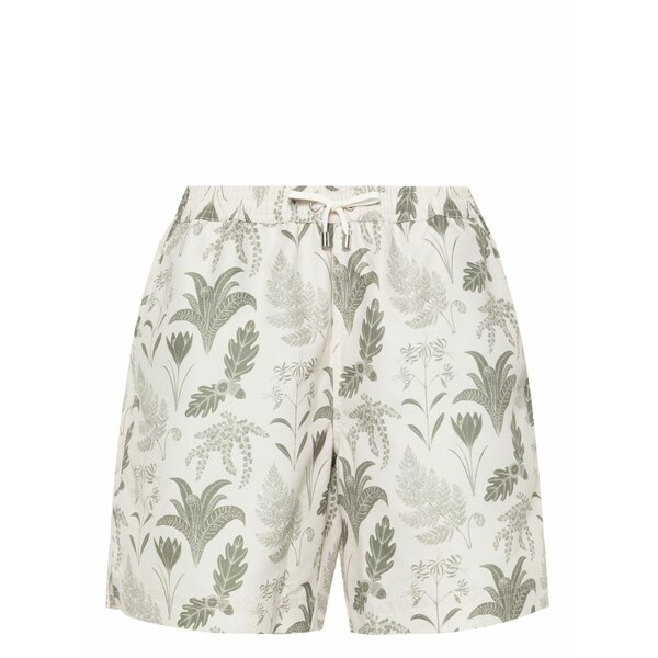 サンスペル メンズ カジュアルパンツ ボトムス Leaf-print swim shorts Neutrals｜asty
