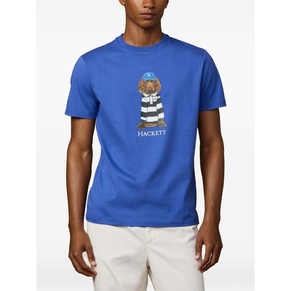 ハケット メンズ Tシャツ トップス Harry print t-shirt Blue｜asty