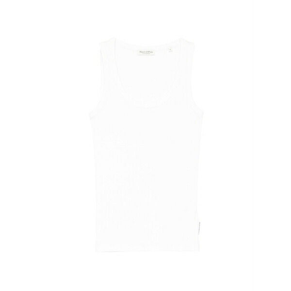 マルコポーロ レディース カットソー トップス Ribbed-knit tank top White｜asty