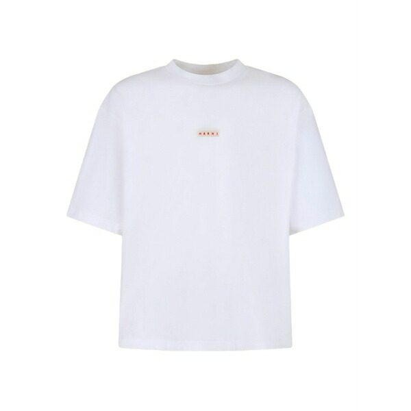 マルニ メンズ Tシャツ トップス Embroidered logo t-shirt White|asty