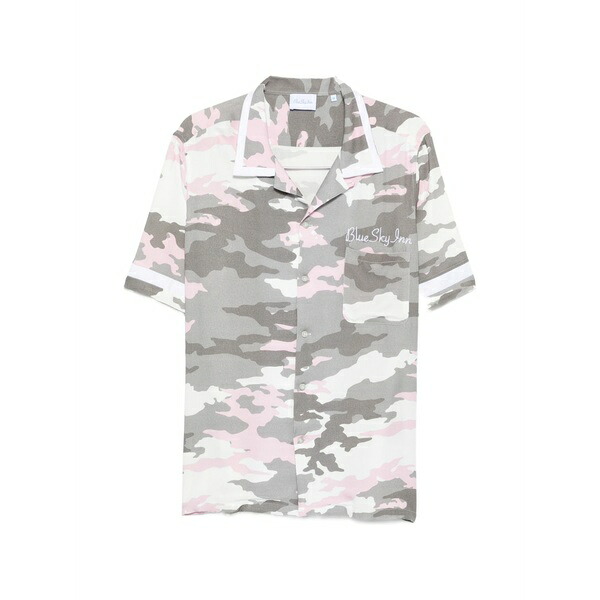 ブルー スカイ イン メンズ シャツ トップス Camouflage-print shirt Pink｜asty